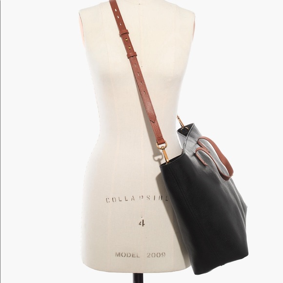 Madewell Zip Top Transport Carry all black brown - Picture 2 of 7